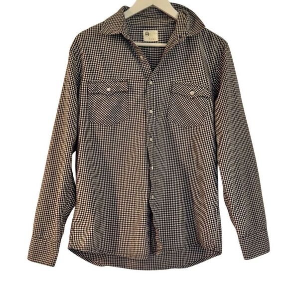 AG Jeans blue gingham pocket front button down large - Picture 1 of 9